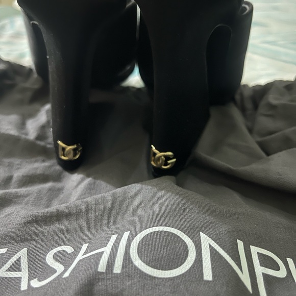 Dolce & gabbana dg logo satin block mules - Picture 5 of 5